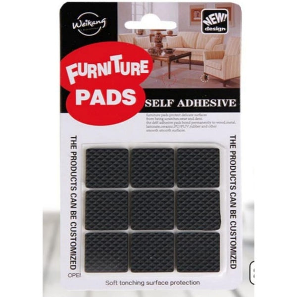 Pack of 2/ 18 /8 Self-Adhesive Furniture Pads Rubber Floor Protector Non-Slip Furniture Pads, Sofa, Bed, Table, Cabinet, Dining Chairs Balance Pad - 18pc Square - GlowLaa.com