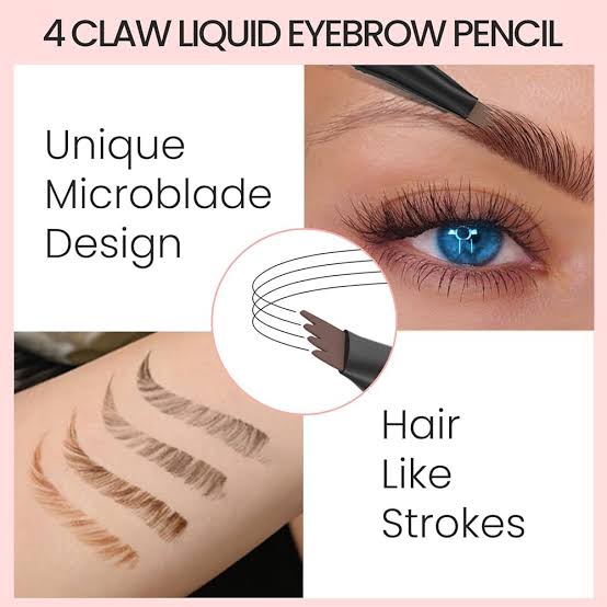 ( Tattoo brow) 4 Points Tip Tattoo Pen | 4 Tip Tattoo Eyebrow Pen | Eyebrow Pencil Creates Natural Makeup Effect - Black