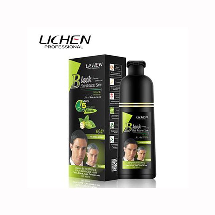Original Lichen Hair Color Shampoo for Men, Women 200ml - Natural Black
