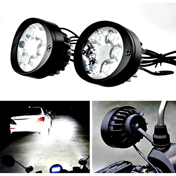 2 led plus button LED Headlight & Button Assist Lamp For Motorcycle Motorbike Bike Universal CD70 CG 125 & All