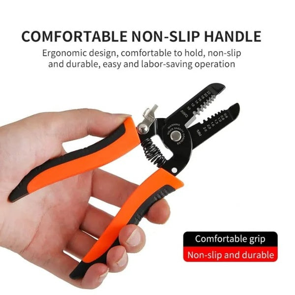 Stripping Pliers, Multifunctional Stainless Steel Wire Cable Stripping Pliers Cutting Tool Wire Cutter, Long-Nose Multi-Purpose Electrician Tool ( Random Color ) - GlowLaa.com