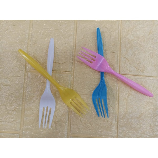 24pcs Imported Disposable Plastic Fork Party Cutlery Fork Birthday Party Tableware for Cake Dessert (Mixed colour)