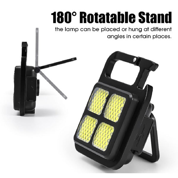 Portable COB High Bright Flashlight Multifunction Keychain Lamp Buit-in 150mAh Lithium Battery Waterproof Outdoor Torch Lantern - GlowLaa.com
