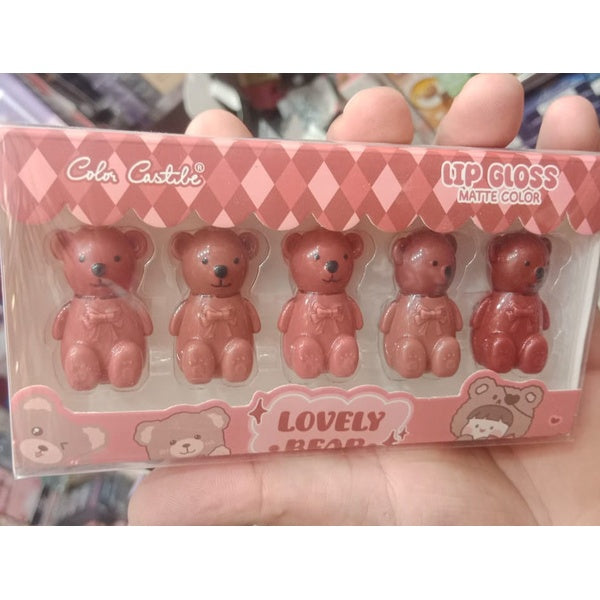 Pack Of 05 Matt Teddy Bear Lip Gloss | Lip Gloss For Girls | Lip Gloss For Women | Best Quality Lip Gloss ( Random Shades ) - GlowLaa.com