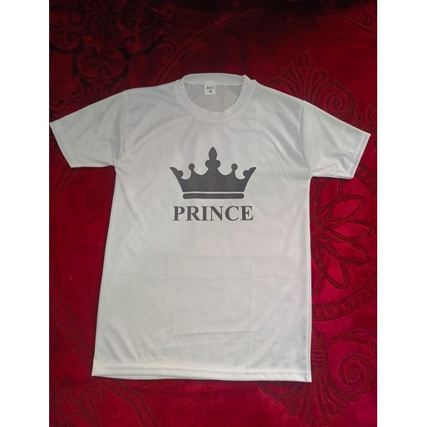 Stylish White T-Shirt with Cute Design – Best Quality T-Shirts For Boys | T-Shirt For Men | Printed T-Shirts - Prince T-Shirts | Prince Design T-Shirt - Small - GlowLaa.com