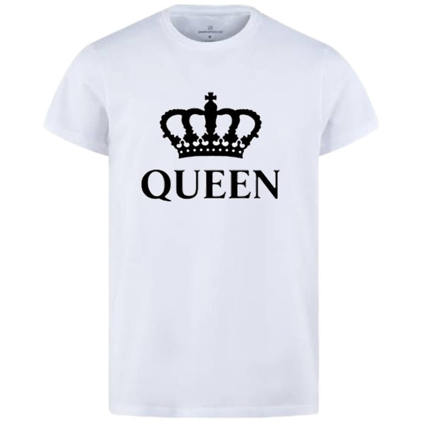 Combo Of King & Queen Style White T-Shirt with Cute Design - King & Queen Design T-Shirts – Best Quality T-Shirts For Girls | T-Shirt For Women - T-Shirt For Boy | T-Shirt For Men | Queen T-Shirts | King Design T-Shirt - Small - GlowLaa.com