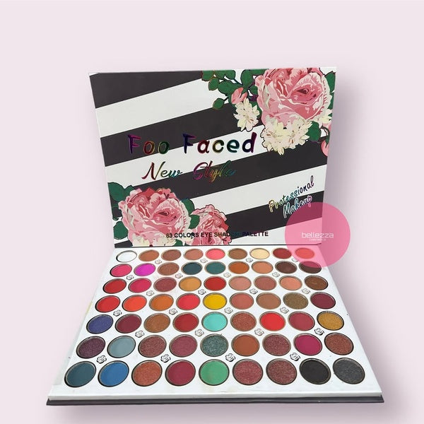 Foo Face 63-Color Eyeshadow Palette – Matte, Shimmer & Glitter Shades for All Looks - GlowLaa.com