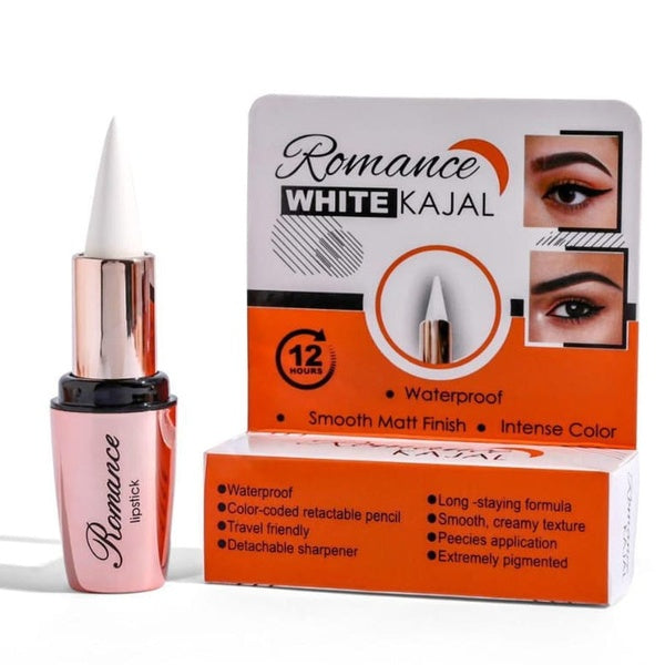 Romance Kajal | Waterproof | Smooth matte finish | Instant Color | Best Quality Waterproof Kajal For Women - Black - GlowLaa.com