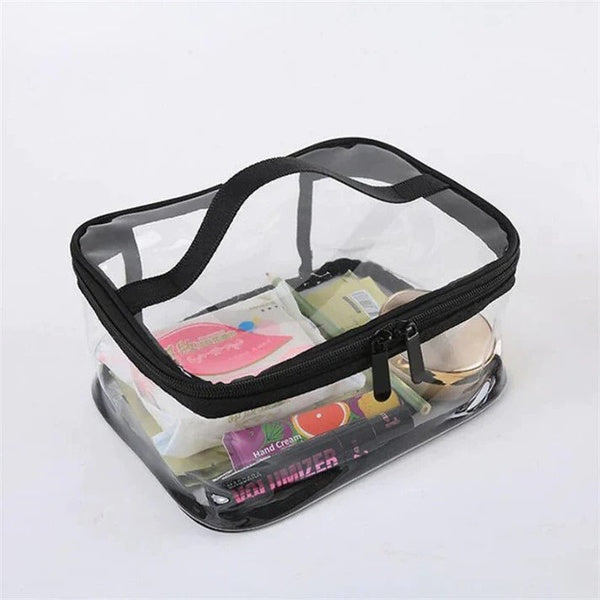 Clear Travel Makeup Bag – Waterproof, Portable, and Stylish Organizer for Cosmetics & Toiletries - Transparent Clear Cosmetic Bag, Portable Toiletry Bag, Zipper Organizer, Transparent Travel Makeup Pouch - Random Color - GlowLaa.com