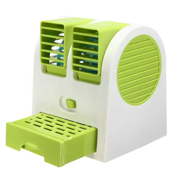Portable Mini AC Air Cooler – USB & Battery Operated | Dual Blower with Ice Tray | Blade-less Cooling Fan for Home, Shop, Kitchen, Table & Outdoor Use - GlowLaa.com