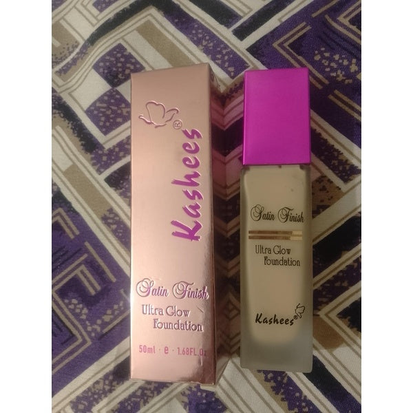 Kashees EvenTone High C24 Hours Full Coverage Glowy Foundation - 50ml overage Liquid Foundation 30Ml - Shade 1