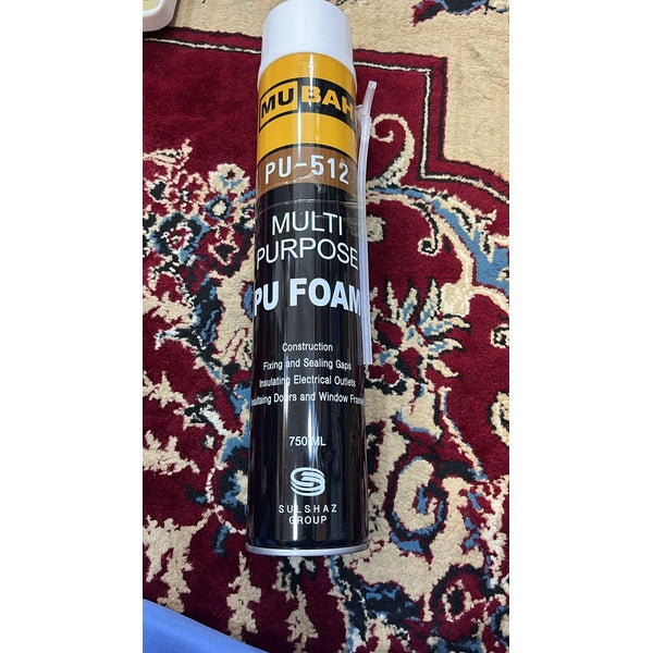 Mubah PU Foam Spray 750ml – Multipurpose Expanding Foam for Gaps, Joints, and Crack Filling | PU 512 High-Performance Sealant - GlowLaa.com