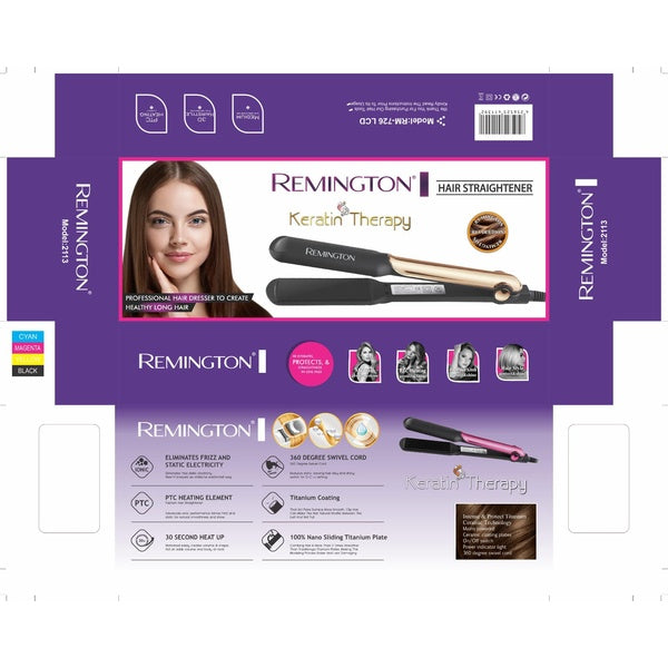 Remington Hair Straightener Keratin Therapy Hair Straightener Flat Iron - Best Quality Iron For Hair Straightening - Remington Keratin Therapy Iron - GlowLaa.com