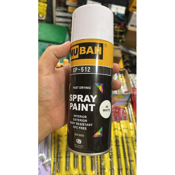 MUBAH Color Spray 300g – Quick-Dry, Fade-Resistant, Smooth Finish Color Spray for Vibrant Results - White 40 - GlowLaa.com
