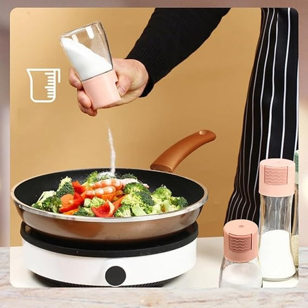 Measurable Control Spice Bottle –Spice Jar with Press Control Cap | Kitchen Sealed Quantitative Spice Dispenser | Spice jar (Random Color) - GlowLaa.com