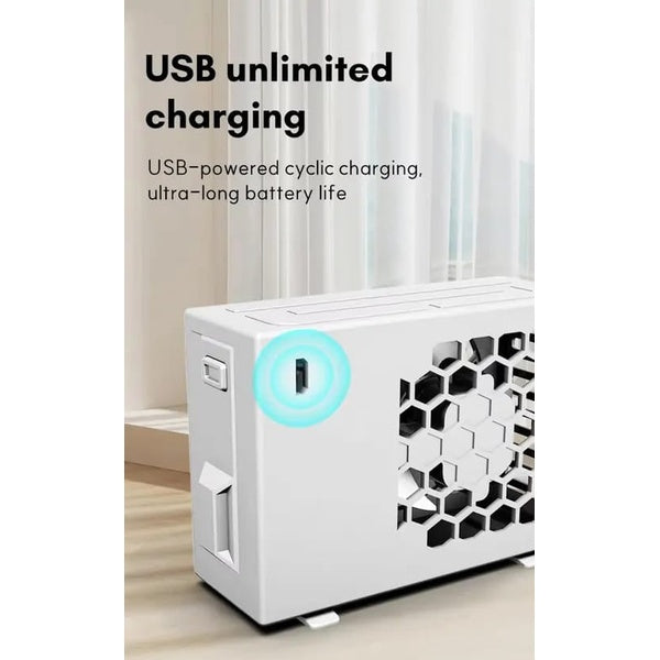 Portable Rechargeable Air Conditioning Fan – Compact Mini Cooler with 3 Speed Settings | USB Charging | Personal Cooling Fan for Home, Office, Travel (With Box) - GlowLaa.com