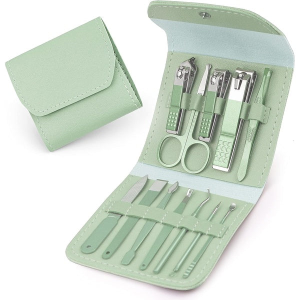 Brandomatic Manicure Kit, 16-in-1, Nail Clippers, Cuticle Scissors, Nail Files, Nail Polish Remover - Random Color - GlowLaa.com