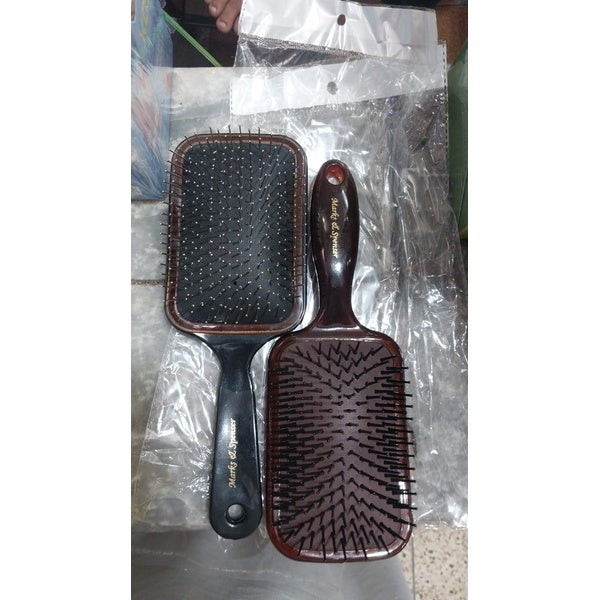 01 PCs - Paddle Hair Brush with Scalp Massager – Wooden-Style Handle, Nylon Pin Detangling Brush with Cushion Pad for Wet & Dry Hair