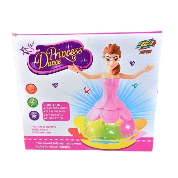 Princess Dancing Doll Toy with 3D Lights, Music & Rotating Movement – Musical LED Doll for Kids - GlowLaa.com