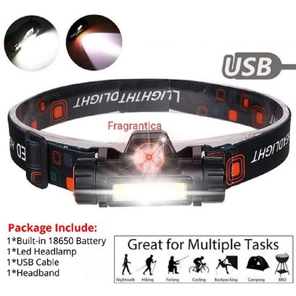 Rechargeable High Power LED Headlamp – Waterproof Headlight with Adjustable Brightness, Magnetic Side & Ergonomic Strap for Camping, Hiking, Fishing & Outdoor Use - GlowLaa.com