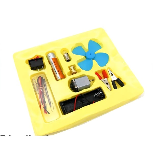 Bulb and Fan Electric Science Experiment Kit for Kids and Adults – DIY STEM Educational Toy for Physics Projects, Model Building, and Circuit Learning – Hands-On School Science Experiment Kit with Motor, Fan, Bulb, and Accessories (Random Color) - GlowLaa.com