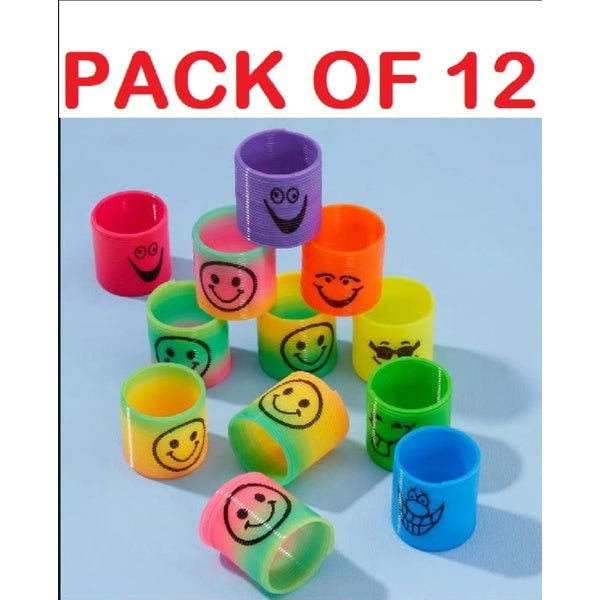 Pack of 12 Magic Slinky Spring Finger Fidget Toys – Stress Relief Sensory Toy for Kids & Adults, Fun Party Favors and Learning Activity, Multicolor - GlowLaa.com