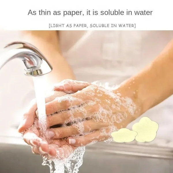 Pack of 2 Portable Disposable Soap Tablets – 50 Sheets per Box, Travel-Friendly Soap Paper (Random Color) - GlowLaa.com