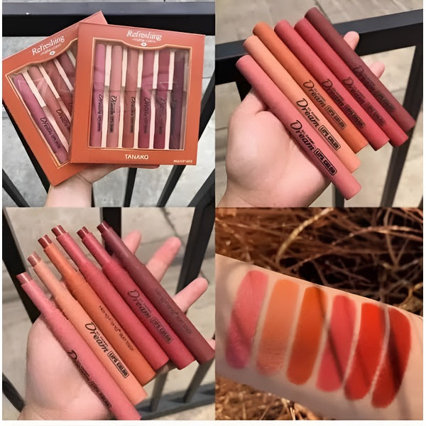 Hang Feng Dream Lipstick Pack – Premium Lip Colors in Papaya, Orange, Pink, Rust, Pumpkin & Tangerine Shades for Long-Lasting Smooth Finish - GlowLaa.com