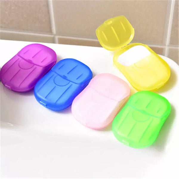 Portable Outdoor Travel Soap Paper Washing Hand Bath Clean Scented Slice Sheets Disposable Boxes Soap Mini Paper Soap - Each - GlowLaa.com
