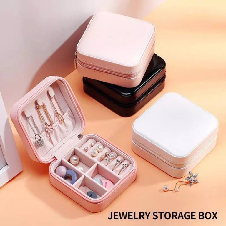 Travel Leather Pocket Jewellery Organizer with Box (Mix/Random color)