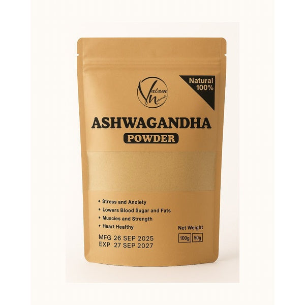 Ashwagandha Powder Pure And Natural | Herbal Supplement For Stress Relief, Energy, Immunity Boost, And Overall Wellness (50g) - GlowLaa.com