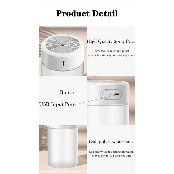 Air Humidifier Portable Mini USB Aroma Diffuser With Night Light Cool Mist For Bedroom Home Car Purifier Humificador