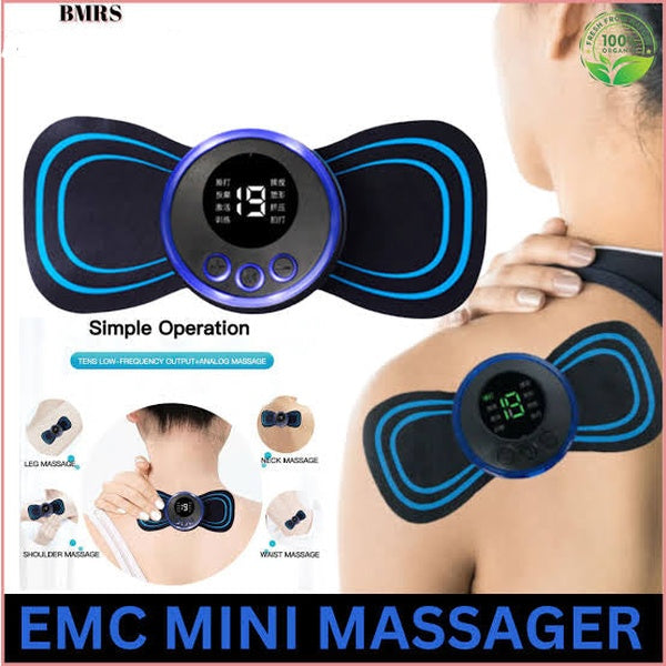 Ems Butterfly Portable Neck Massager | Best Quality Ems Butterfly Massager – Rechargeable Massager – Ms Foot Massager Pad Improve Blood Circulation - With Remote - GlowLaa.com