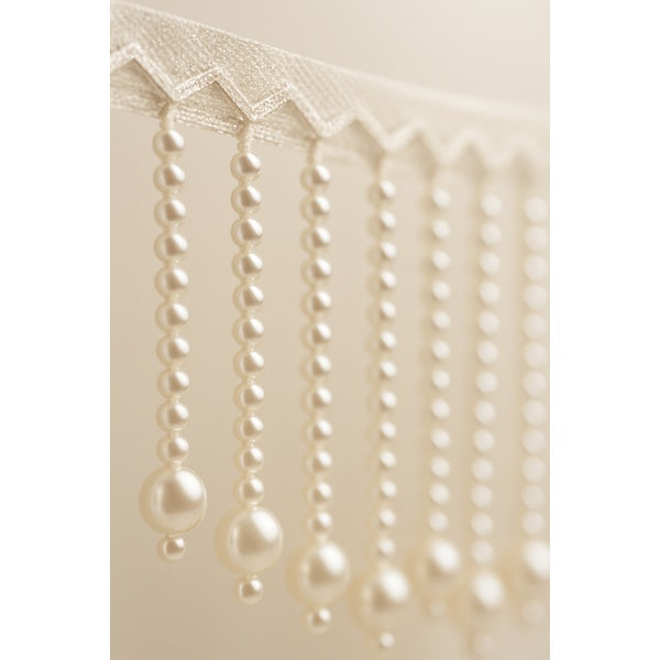 Pearl Latkan Hanging Lace Border for Dupatta & Dress Decoration – 1 Gaz (Approx. 1 Yard) - GlowLaa.com