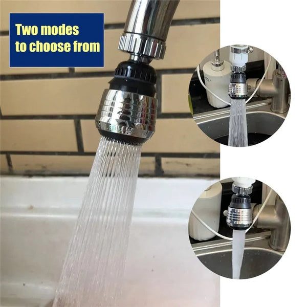 Multifunctional 360° water Faucet Kitchen Sink Faucet Sprayer Water Saving Aerator 360 Degrees Rotatable - GlowLaa.com