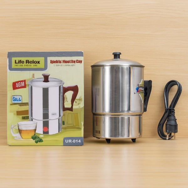 Life Relax Electric Water Kettle 1.0L – Stainless Steel Electric Heating Cup LR-014 | 350W Portable Electric Water Boiler for Tea, Coffee, Milk & Food - GlowLaa.com