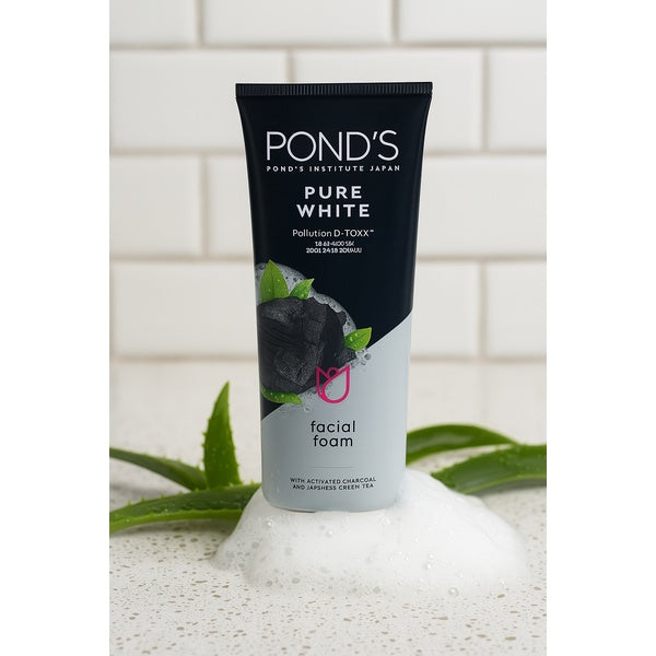 Pond’s Pure White Face Wash with Activated Charcoal – Deep Cleansing & Brightening Daily Face Cleanser (100g) - GlowLaa.com