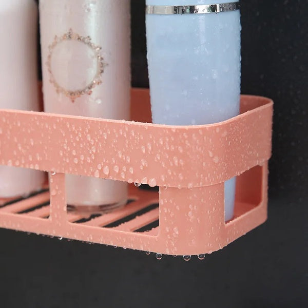 1 PCs Bathroom Shelf Bathroom Adhesive Storage Rack Kitchen Home Decoration(random color )