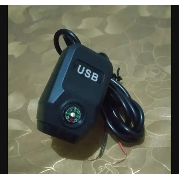 Motorcycle USB Charger with Compass – Fast Charging, Waterproof, 36-105V – Universal for Motorcycles & E-Bikes - GlowLaa.com