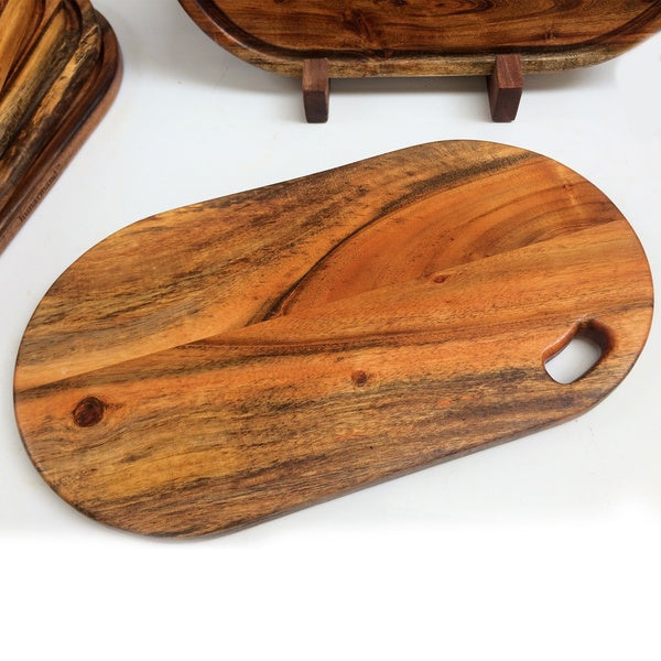 Premium Oblong Acacia Wood Chopping Board – 17 x 9 x 2 Inches - GlowLaa.com