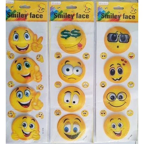 SMILY STICKERS DIFFERENT EMOJIS IN ONE PACKETS CUTE EMOJI SMILY STICKER FOR KIDS USE FOR DECORATION OR HOME-DECOR (pack of 8 pcs ) - GlowLaa.com