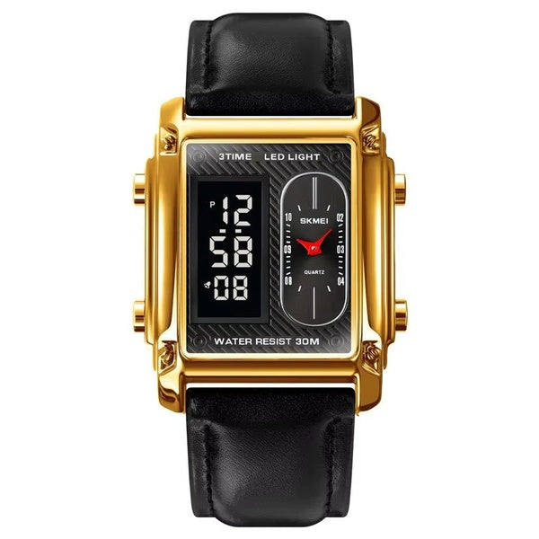 Original Skmei 1868 Boys New Style Design Famous Watch Digital Analog Mens Wrist Watches for Men Luxury Watch - Without Box - Full Black - GlowLaa.com