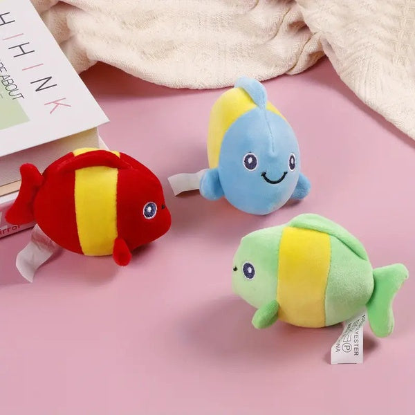 Clownfish Design Pet | Smiling Stuff Fish Squeaky Plush Toy - 20cm (Random Color) - GlowLaa.com