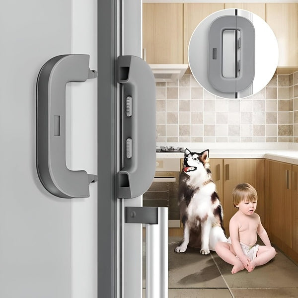Child Safety Refrigerator Lock – Self Adhesive Fridge And Freezer Door Lock With Double Safety Button And Easy One Hand Operation (Random Color) - GlowLaa.com