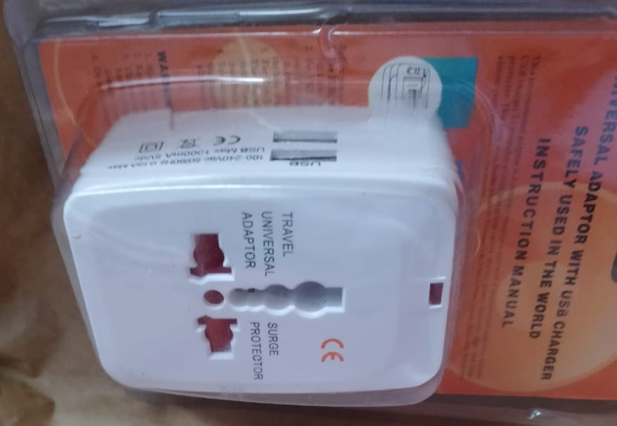 Travel Universal Surge Adaptor Protector With USB Charger