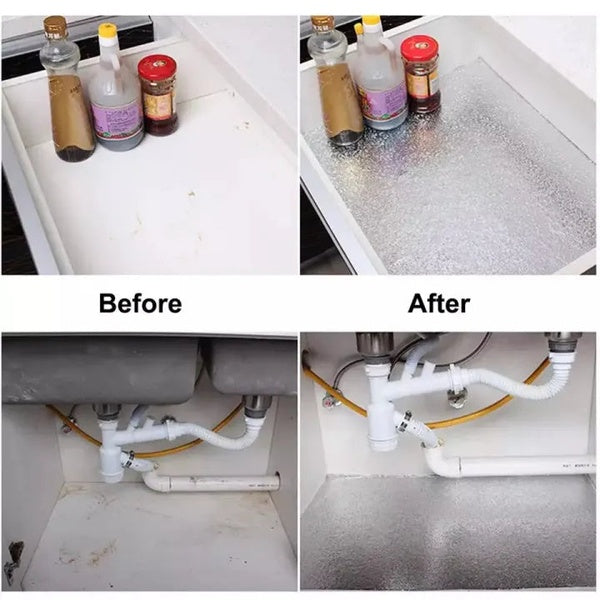 60×200cm (2meter) - Silver Foil Kitchen Oil Proof Waterproof Sticker Aluminum Foil Sheet Kitchen Stove Cabinet Stickers Self Adhesive Wallpapers