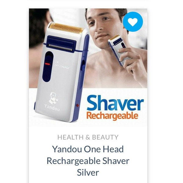 MEN CLEAN SHAVER MACHINE ELECTRIC SHAVER FOR MEN SILVER BLUE MEN CLEAN SHAVER MACHINE YANDOU FOIL SHAVER RECHARGABLE POCKET SIZE - GlowLaa.com