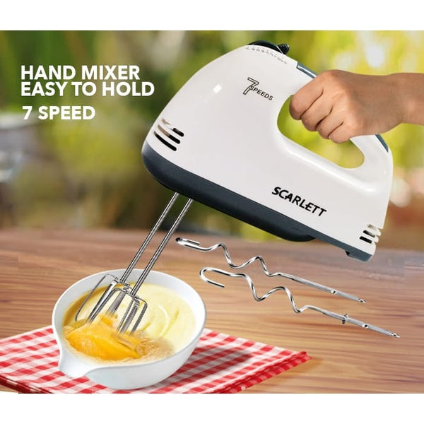 DH-133 Scarlett Multifunctional 7 Speed Mini Mixer Electric Food Blender Scarlett Handheld Mixer Egg Beater Automatic Cream Food Cake Baking Dough Mixer