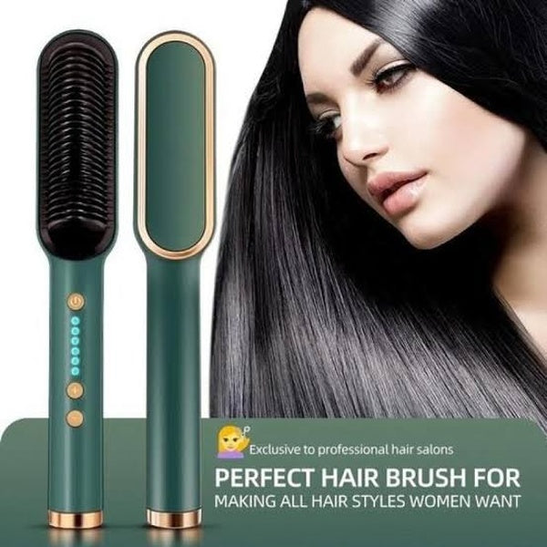 HQT-909B Electric Hair Straightening Brush – Professional Fast Heating Styler (Random Color) - GlowLaa.com