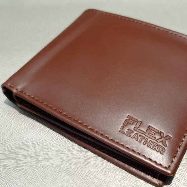 Men’s Genuine Leather Wallet | Stylish Bifold Purse with Clasp – Compact & Secure : 6 Cardholder Pockets | Durable & Smart | Pure Cow Leather | Brown | Flex Leather - GlowLaa.com